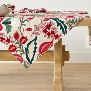Pottery Barn Celine Embroidered Cotton Table Throw